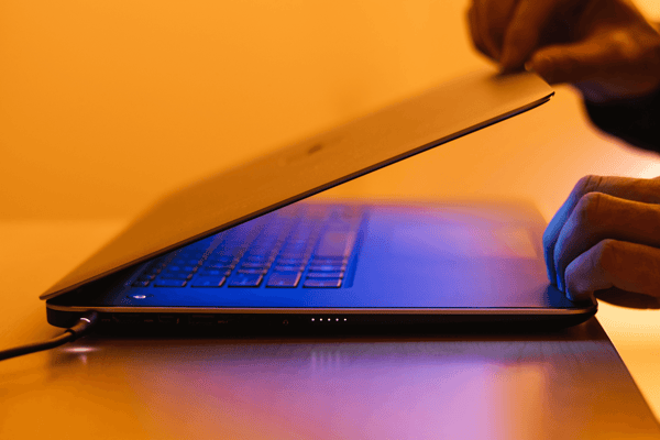 laptop with glow 