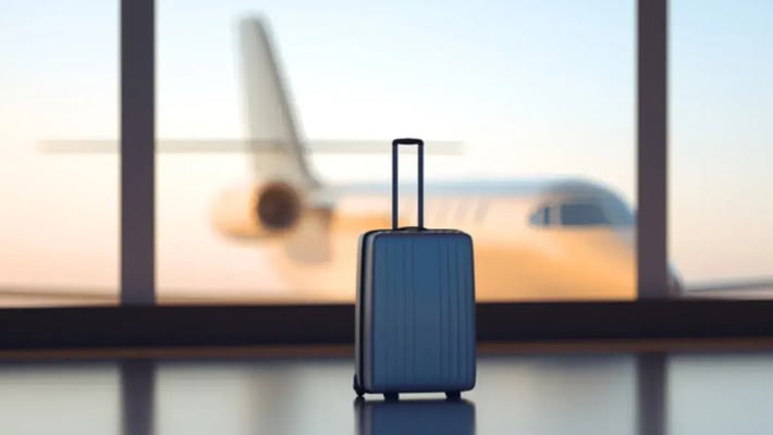 Suitcase with airplane 